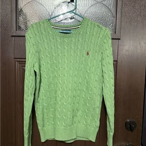 Polo by Ralph Lauren Green Cable knit Sweater XL 18-20 Big Kids